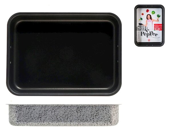 Rosticcera Salt N' Pepper in alluminio antiaderente 6 strati con anelli cm 40x28