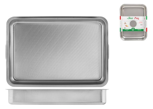 Rosticcera Non Stick in acciaio inox cm 35x26x7h