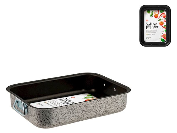 Rosticcera Salt N' Pepper in alluminio antiaderente 6 strati con anelli cm 30x22