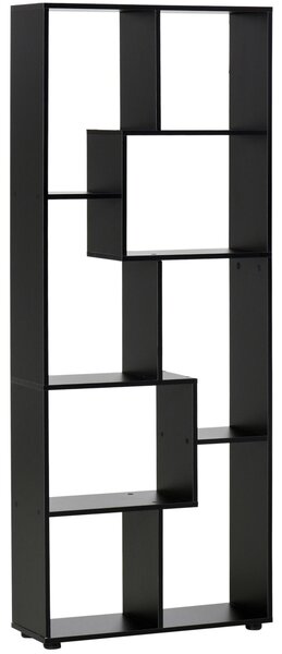HOMCOM Libreria a zig zag Design Contemporaneo 70L x 24P x 178H cm Pannelli di Particelle nero