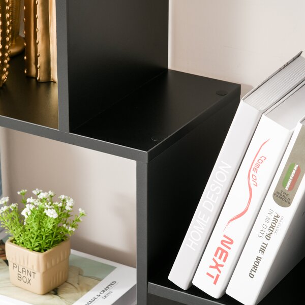 HOMCOM Libreria a zig zag Design Contemporaneo 70L x 24P x 178H cm Pannelli di Particelle nero