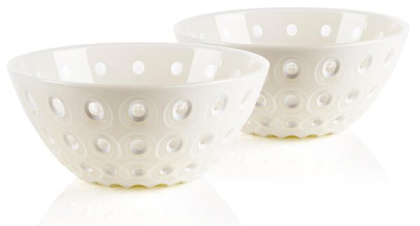 Set due Ciotole contenitore le murrine 12xh 5,6 cm - 300 cc Le Murrine Perla/Bianco/Perla