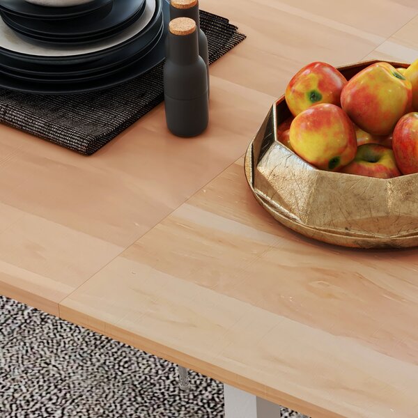 HOMCOM Tavolo da pranzo estensibile tavolo da cucina design moderno con ampia superficie 6 persone struttura in acciaio marrone scuro