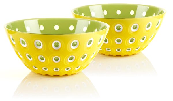 Set due Ciotole contenitore le murrine 12xh 5,6 cm - 300 cc Le Murrine Zafferano/Bianco/ Verde ninfea