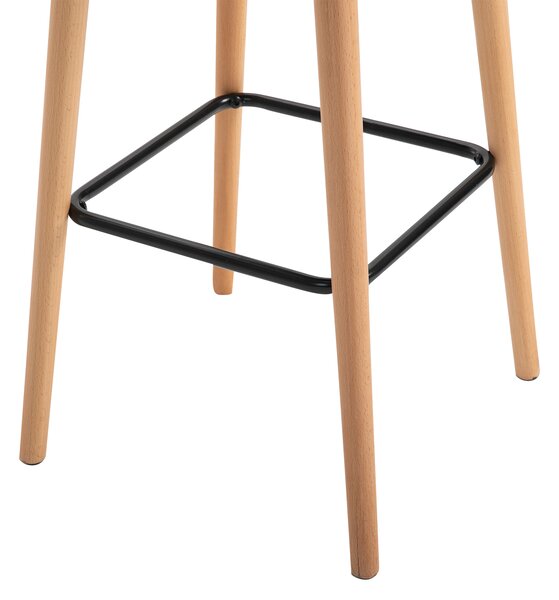 HOMCOM Sgabelli da Bar Design Scandinavo - Set di 2 Sgabelli da Bar Grand Comfort con Poggiapiedi e Braccioli - Legno Massiccio Lino Beige