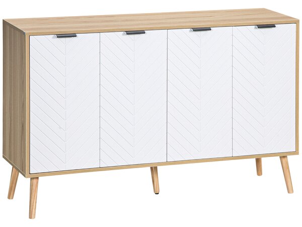 HOMCOM Credenza Cucina Mobile Buffet Ripiani Regolabili, 120x35x77.4cm, Bianco | Aosom Italy