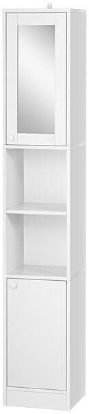 Kleankin Mobile Colonna Bagno Armadio Alto con Ripiano Regolabile - 30 x 28 x 170 cm - Bianco
