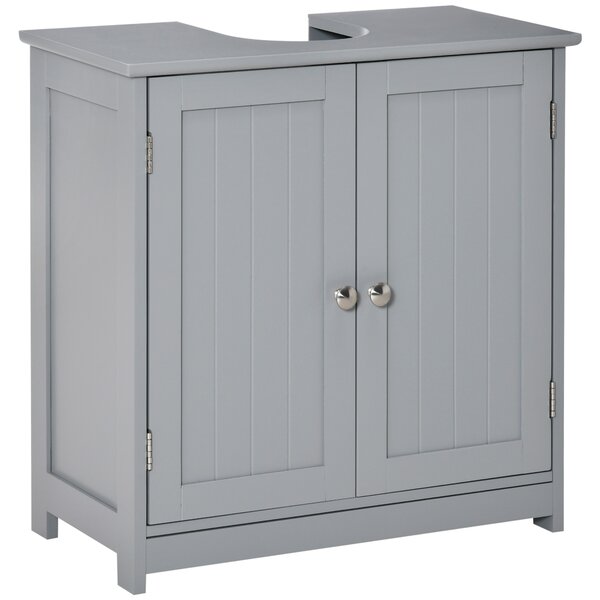 Kleankin Mobile bagno sottolavabo - mobile sottolavabo - mobile 2 ante con ripiano 60L x 30P x 60A cm - in legno Grigio