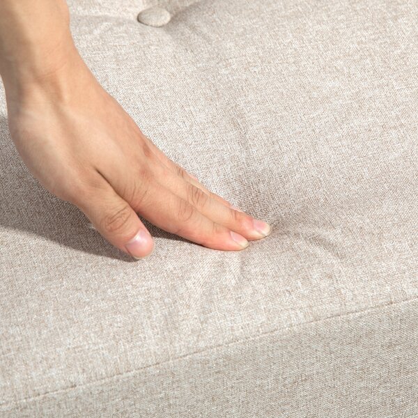 HOMCOM Poltrona divano letto convertibile poltrona 1 posto con 1 cuscino con schienale regolabile, beige