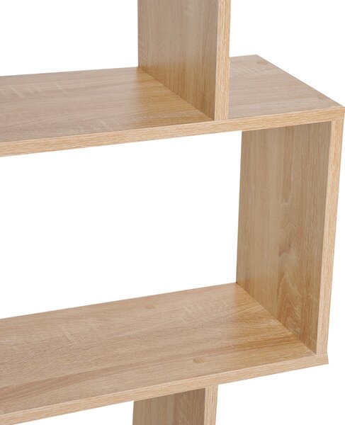 HOMCOM Libreria Etagere Zig zag Design Contemporaneo 80L x 23P x 192A cm 6 Livelli Colore Quercia Chiaro