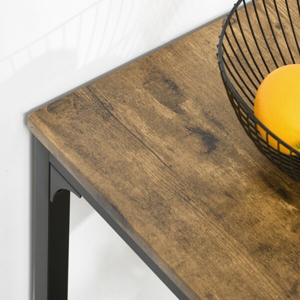 HOMCOM Set Bar da 3 Pezzi, Tavolo da Bar, 2 Sedie, MDF, Telaio in Metallo, Resistente all'Acqua, Marrone | Aosom Italy