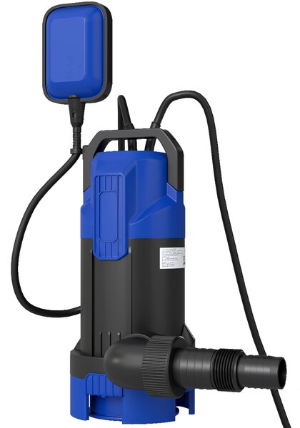 Outsunny Pompa d'Evacuazione Acque Cariche/Pulite Portata 20000L/H 750W profondità max. 7m interruttore a galleggiante 17x16x36cm nero | Aosom Italy