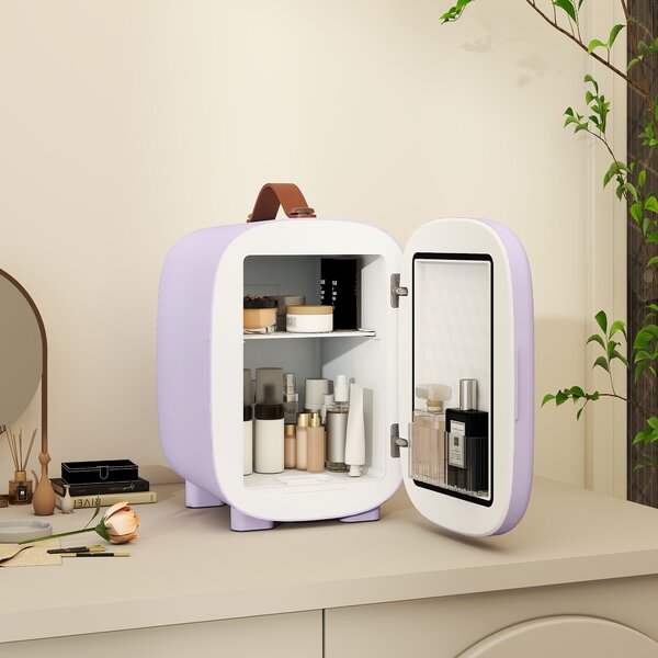 HOMCOM Frigorifero Cosmetici Extra Silenzioso, 4L, 9V/240V, 20,3x26,3x28 cm, Viola | Aosom Italy