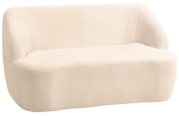 HOMCOM Divano 2 posti divano in tessuto di bouclé 142 cm con schienale e seduta curvi, nessun montaggio richiesto, beige | Aosom Italy