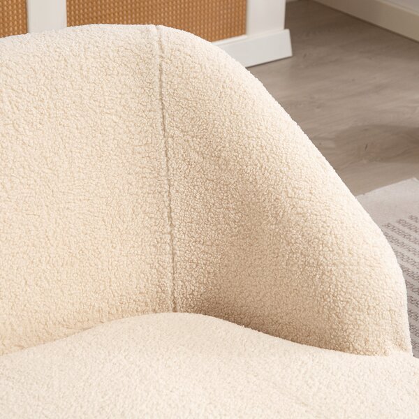 HOMCOM Divano 2 posti divano in tessuto di bouclé 142 cm con schienale e seduta curvi, nessun montaggio richiesto, beige | Aosom Italy