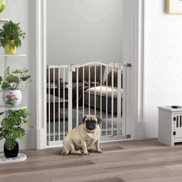 PawHut Cancellino per Cani Regolabile da 74-94 cm con Estensione, Montaggio a Pressione, Bianco | Aosom Italy