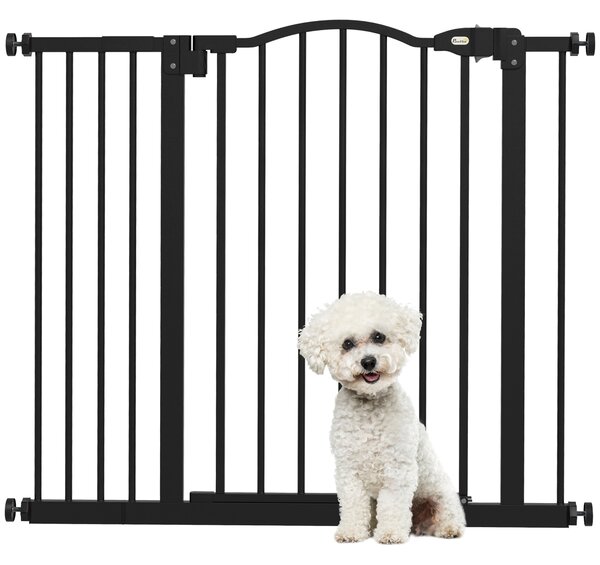PawHut Cancellino per Cani Regolabile da 74-94 cm con Estensione, Montaggio a Pressione, Nero | Aosom Italy