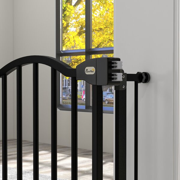 PawHut Cancellino per Cani Regolabile da 74-94 cm con Estensione, Montaggio a Pressione, Nero | Aosom Italy