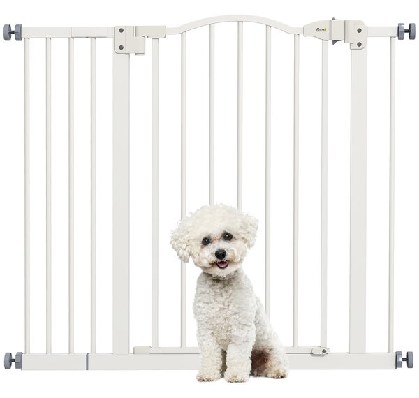PawHut Cancellino per Cani Regolabile da 74-94 cm con Estensione, Montaggio a Pressione, Bianco | Aosom Italy