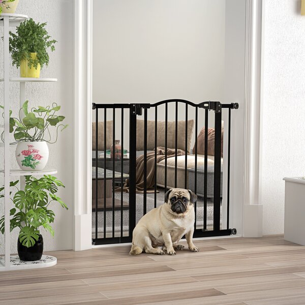 PawHut Cancellino per Cani Regolabile da 74-94 cm con Estensione, Montaggio a Pressione, Nero | Aosom Italy