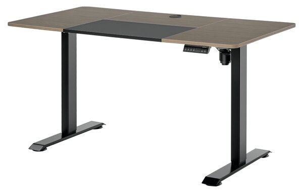 Vinsetto Scrivania Sollevabile Elettrica, 4 Altezze, Sistema Anticollisione, Design Moderno, Metallo Nero e Teak|Aosom