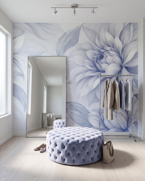 Carta da parati Grandi fiori ai bordi, Composizioni floreali, Effetto 3D, t01024v2 - Tapeko.it