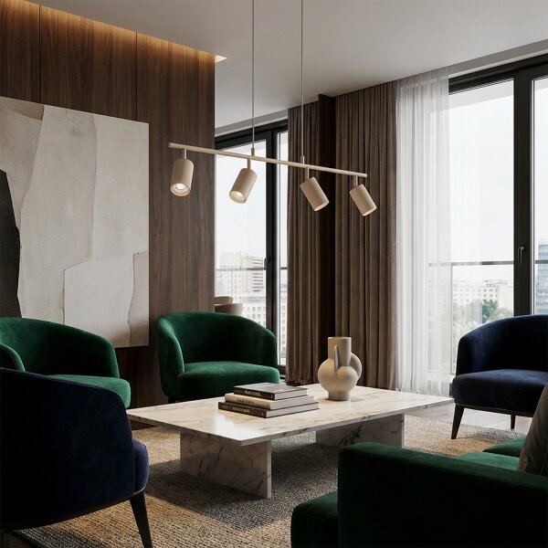 Brilagi - Lampadario sospeso a cavo SELE 4xGU10/30W/230V beige