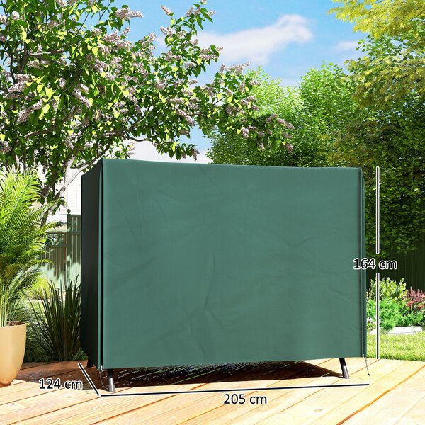 Outsunny Copertura per Dondolo in Tessuto Oxford Impermeabile Ani-Raggi UV, Telo per Dondolo, 205x124x164cm, Verde | Aosom Italy