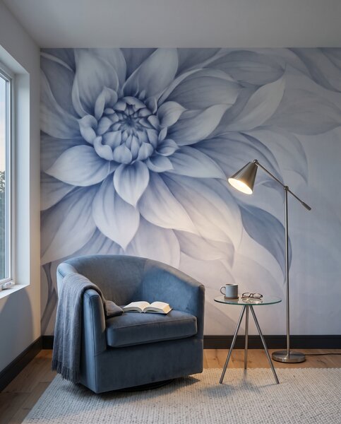 Carta da parati Grandi fiori ai bordi, Composizioni floreali, Effetto 3D, t01024v2 - Tapeko.it