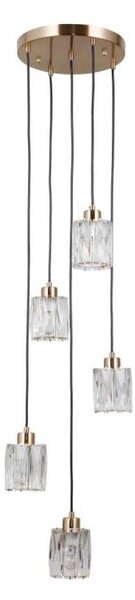 ITALUX PND-40813-5R-HBR - Lampadario sospeso su cavo TORNO 5xE14/40W/230V dorato
