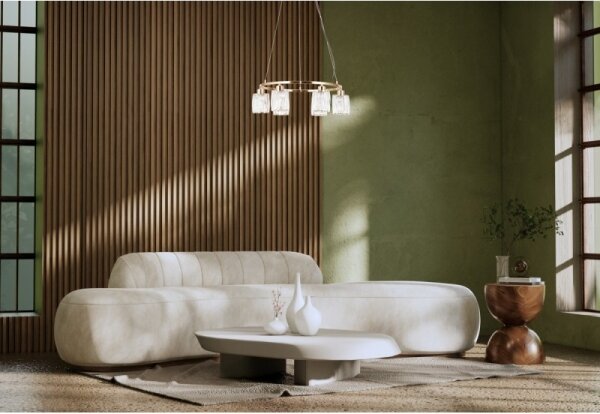ITALUX PND-40814-6-HBR - Lampadario sospeso a cavo SIMONA 6xE14/40W/230V dorato