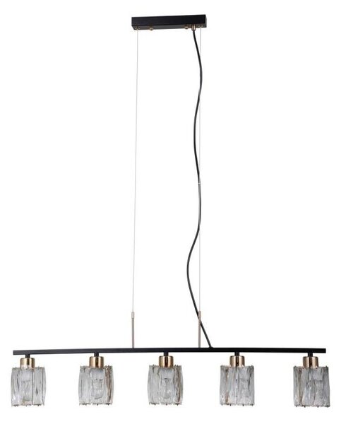 ITALUX PND-40814-5-BK-HBR - Lampadario a sospensione su cavi SIMONA 5xE14/40W/230V nero/oro