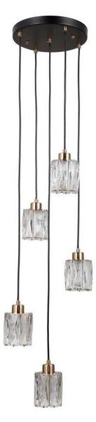 ITALUX PND-40813-5R-BK-HBR - Lampadario sospeso su cavo TORNO 5xE14/40W/230V nero/oro