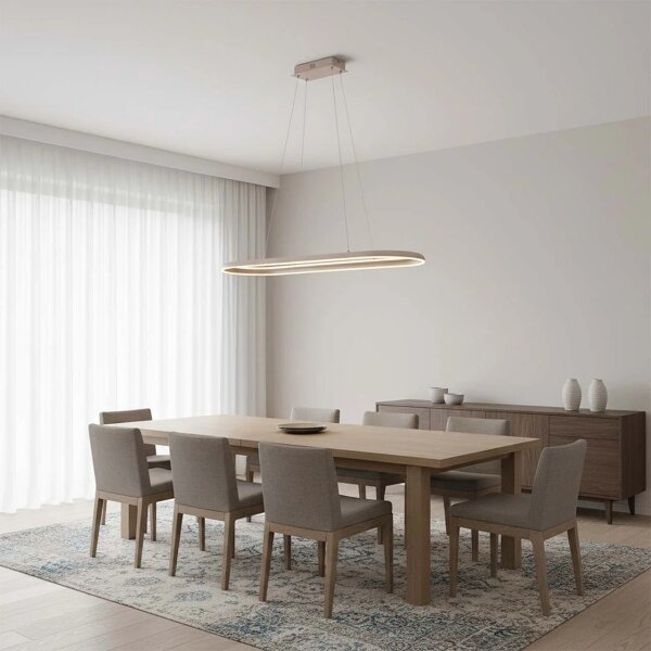 Lampadario LED a cavo CASHMERE LED/80W/230V 30x100 cm beige