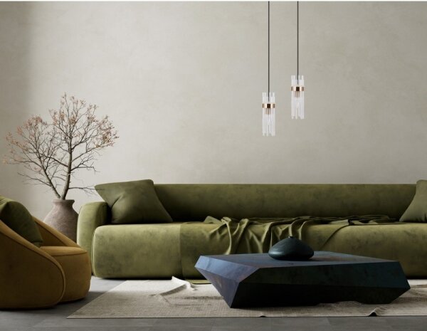 ITALUX PND-40760-1-HBR - Lampadario a sospensione su cavo TARASO 1xE14/40W/230V oro