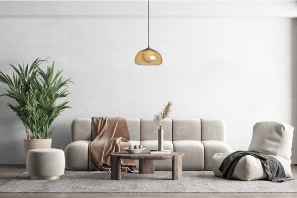 ITALUX PND-54637-1-BK-YLL-Sospensione su cavo AINALE 1xG9/7W/230V nero/marrone fumé