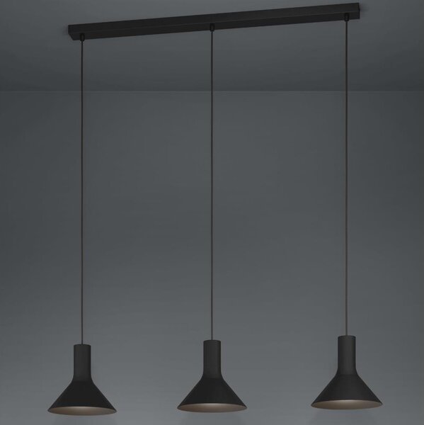 Eglo 390219 - Lampadario a sospensione con filo MORESCANA 3xE27/28W/230V nero