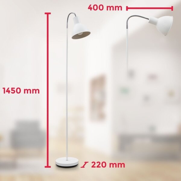 Lampada da terra 1xE27/25W/230V bianca