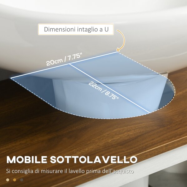 Kleankin Mobile Bagno Sotto Lavabo con Armadietto a 2 Ante e Ripiano Aperto, in Truciolato, 60x30x60 cm|Aosom