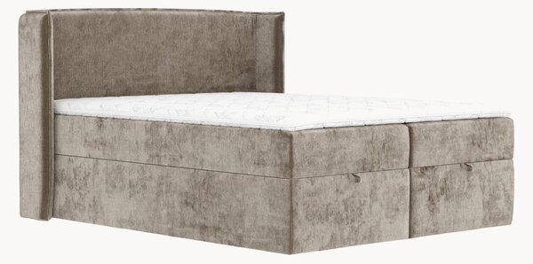 Letto boxspring in ciniglia fatto a mano con contenitore Passion, H4
