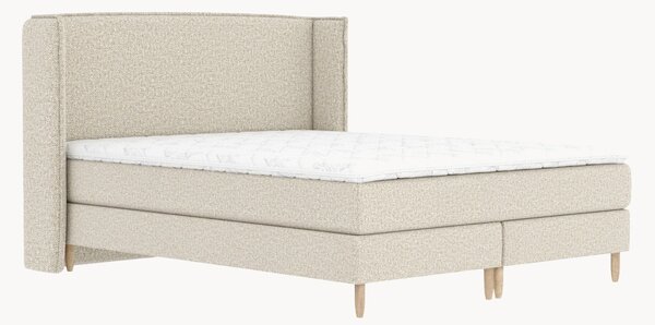 Letto boxspring in bouclé fatto a mano Ardis, H4