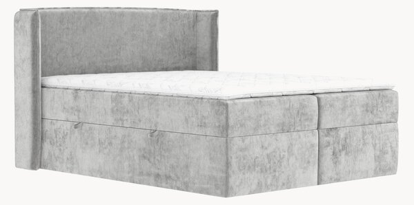 Letto boxspring in ciniglia fatto a mano con contenitore Skyline, H3