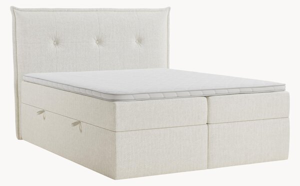 Letto boxspring in ciniglia fatto a mano con contenitore Aussie, H3