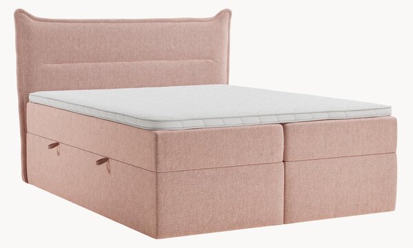 Letto boxspring in ciniglia fatto a mano con contenitore Rialta, H3