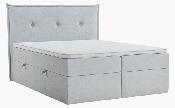Letto boxspring in ciniglia fatto a mano con contenitore Aussie, H3