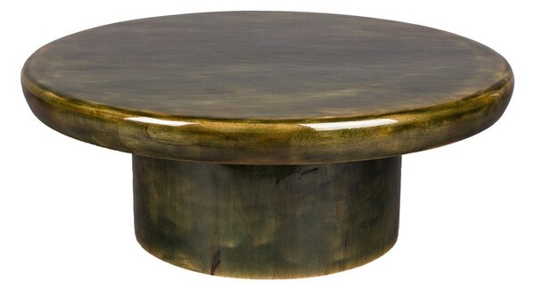 Tavolino da salotto rotondo verde in mango massiccio ø 60 cm Mush – Dutchbone