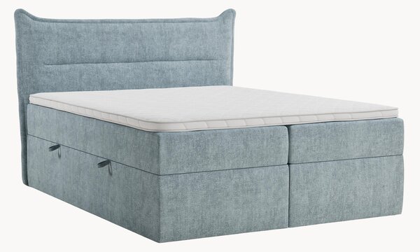 Letto boxspring in ciniglia fatto a mano con contenitore Rialta, H3