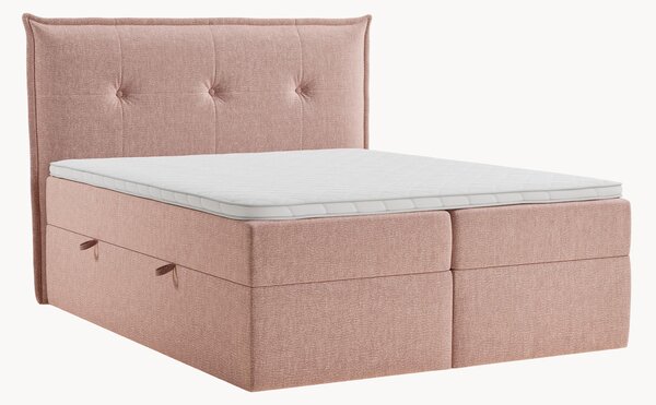 Letto boxspring in ciniglia fatto a mano con contenitore Aussie, H3