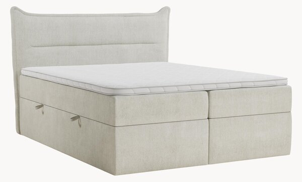 Letto boxspring in ciniglia fatto a mano con contenitore Rialta, H3