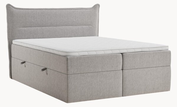 Letto boxspring in ciniglia fatto a mano con contenitore Rialta, H3